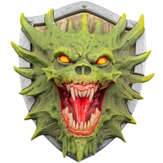 Rotfang Bounty Dragon Trophy Wall Mount – Fantasy Creature Bust for Gothic Décor, Role-Playing Game Props & DIY Painting Projects – Fierce Dragon Head Plaque – 3D Printed in Canada