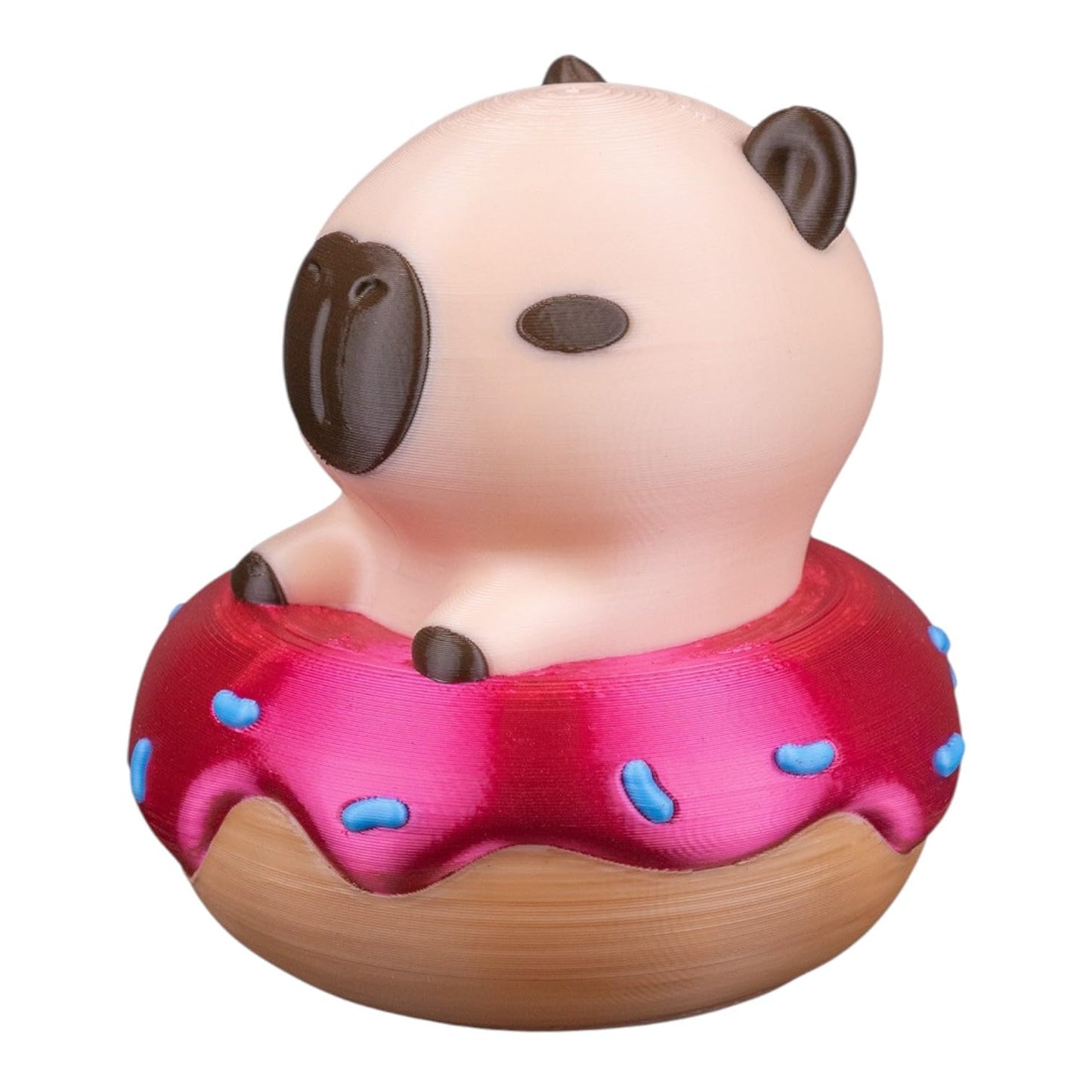 Donut Disturb Capy Figurine β Sweet Desk Decoration β Capybara in Donut Float Collectible β 3D Printed in Canada