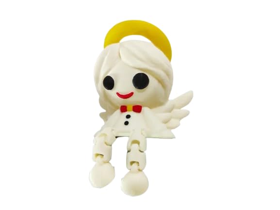 Articulated Angel Shelf Sitter – Whimsical Christmas Figurine with Halo & Wings – 3D Printed in Canada