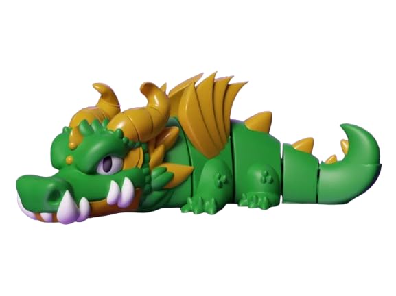 Emerald Green Articulated Dragon Figurine – Posable Fantasy Desk Companion or Collectible Sculpture – 3D Printed in Canada