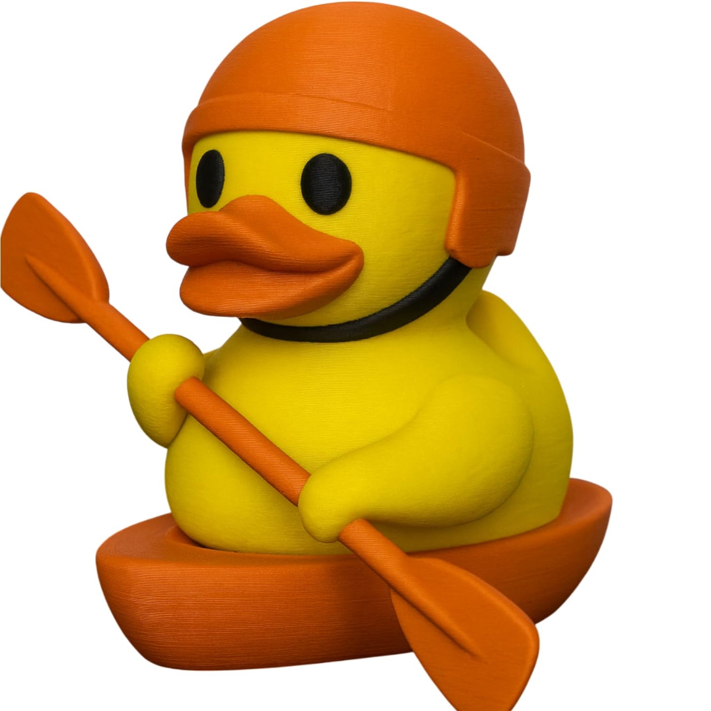 Kayaking Duck Figurine β Funny Duck in Helmet with Paddle & Kayak Base β River Adventure-Inspired Shelf or Desk DΓ©cor β 3D Printed in Canada