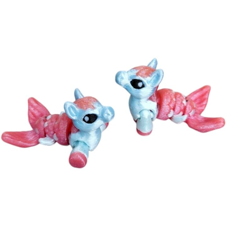 Hippocampus Cinder Hatchling Figurine – Flexible Articulated Mythical Sea Horse Desk Pet & Collectible Sculpture – Unique 3D Printed Fantasy Gift for Teens & Adults – 3D Printed in Canada