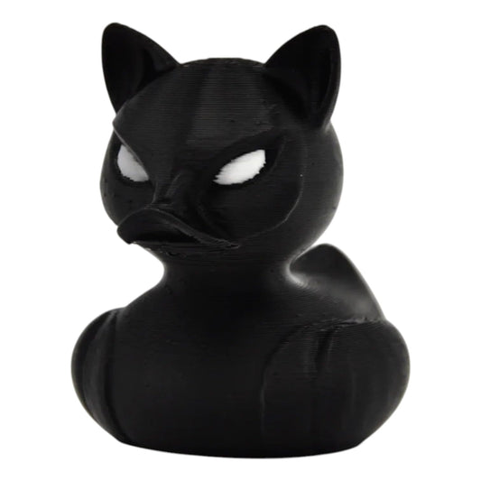 Black Cat Duck Figurine – Gothic Dashboard & Desk Décor – Quirky Collectible – 3D Printed in Canada