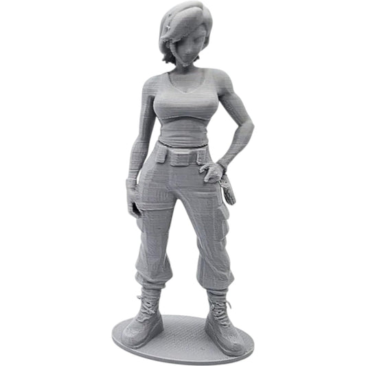 Female Military Figurine – Tactical Style Woman Soldier Statue with Confident Stance – 3D Printed in Canada