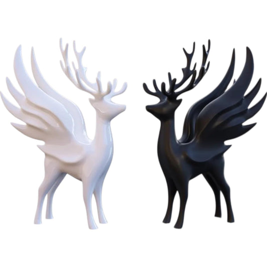 Fantasy Winged Deer Figurine – Mythical Home Decor Accent – 3D Printed in Canada