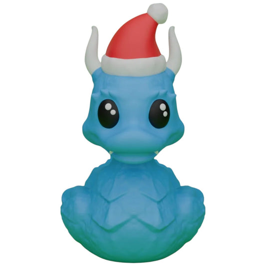 Dragon Duck Figurine with Santa Hat & Horns – Festive Fantasy Holiday Collectible for Display – 3D Printed in Canada
