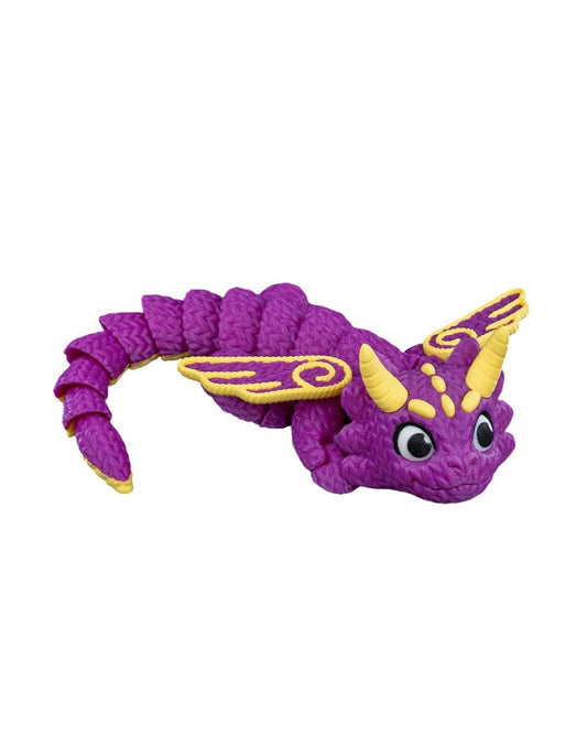 The Threadbinder Knitted-Texture Dragon Figurine – Articulated Fidget Sculpture with Yarn-Like Detail and Cute Fantasy Wings – 3D Printed in Canada