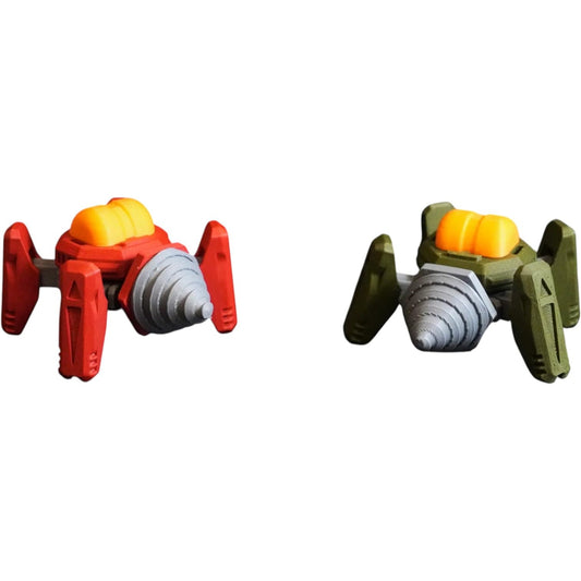 Drill Mech Posable Model Kit – 14-Piece Articulated Robot with Rotating Drill & 10 Moving Joints – Desktop Sci-Fi Miniature for Collectors & Hobbyists – 3D Printed in Canada