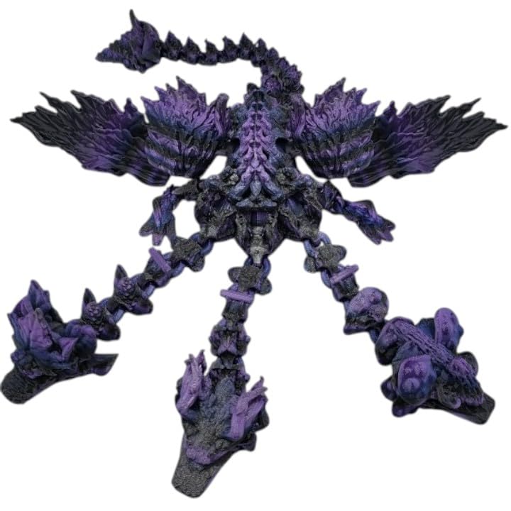 Tri-Forest Dragon Articulated Fantasy Figurine – Triple-Headed Posable Dragon for Display, Fidgeting & Collectors – 3D Printed in Canada