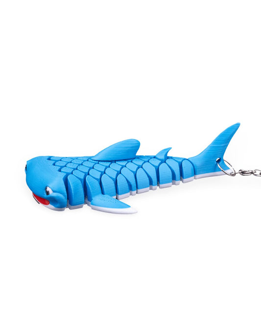Mark the Whale Shark – Articulated Fidget Keychain Figurine for Teens & Adults – Ocean-Inspired 3D Printed Toy for Desk, Backpack, or Gifts – 3D Printed in Canada