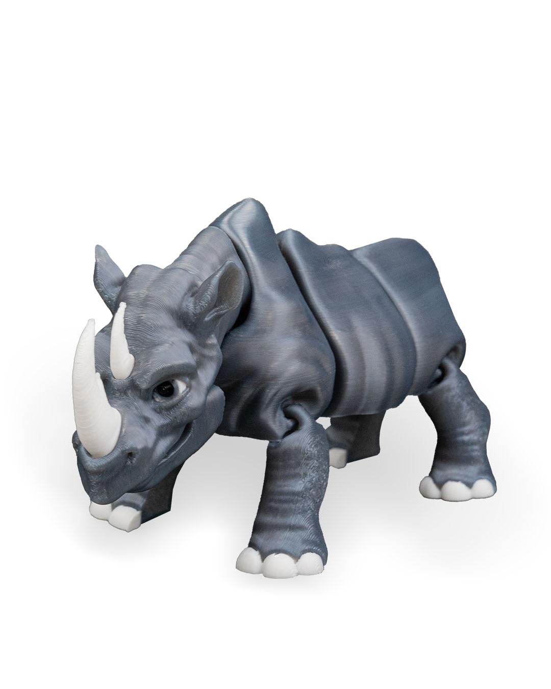 Articulated Rhinoceros Figurine – Jungle Desk Fidget for Teens & Adults – Stress Relief & Collectible – 3D Printed in Canada