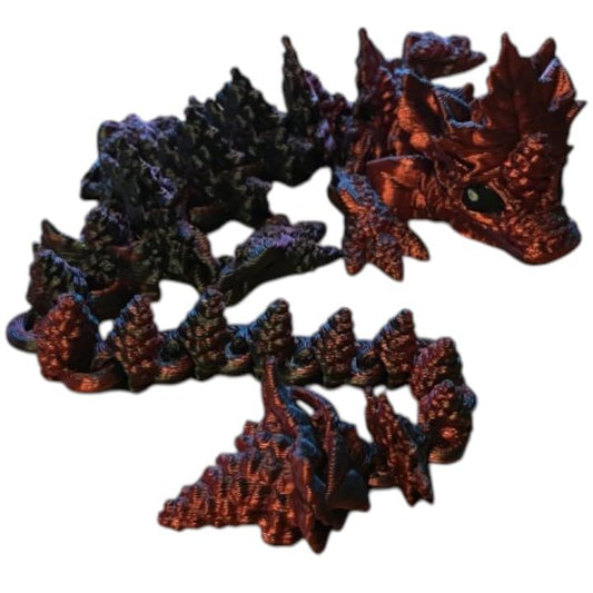 Baby Autumn Dragon Articulated Fantasy Figurine – Posable Miniature Creature for Display, Fidgeting & Collectors – 3D Printed in Canada