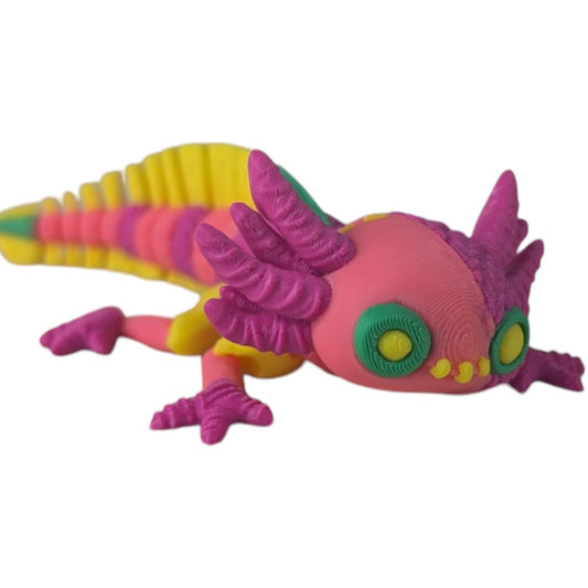 Stuffed Axolotl Figurine – Articulated Desk Fidget for Teens & Adults – Stress Relief & Collectible – 3D Printed in Canada