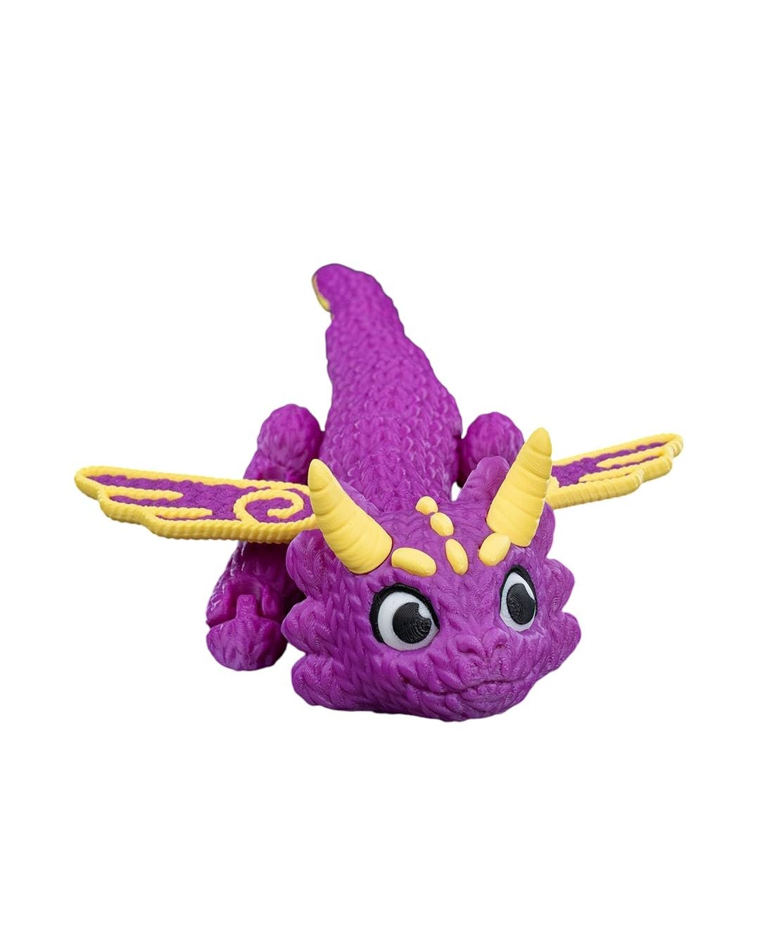 The Threadbinder Knitted-Texture Dragon Figurine – Articulated Fidget Sculpture with Yarn-Like Detail and Cute Fantasy Wings – 3D Printed in Canada