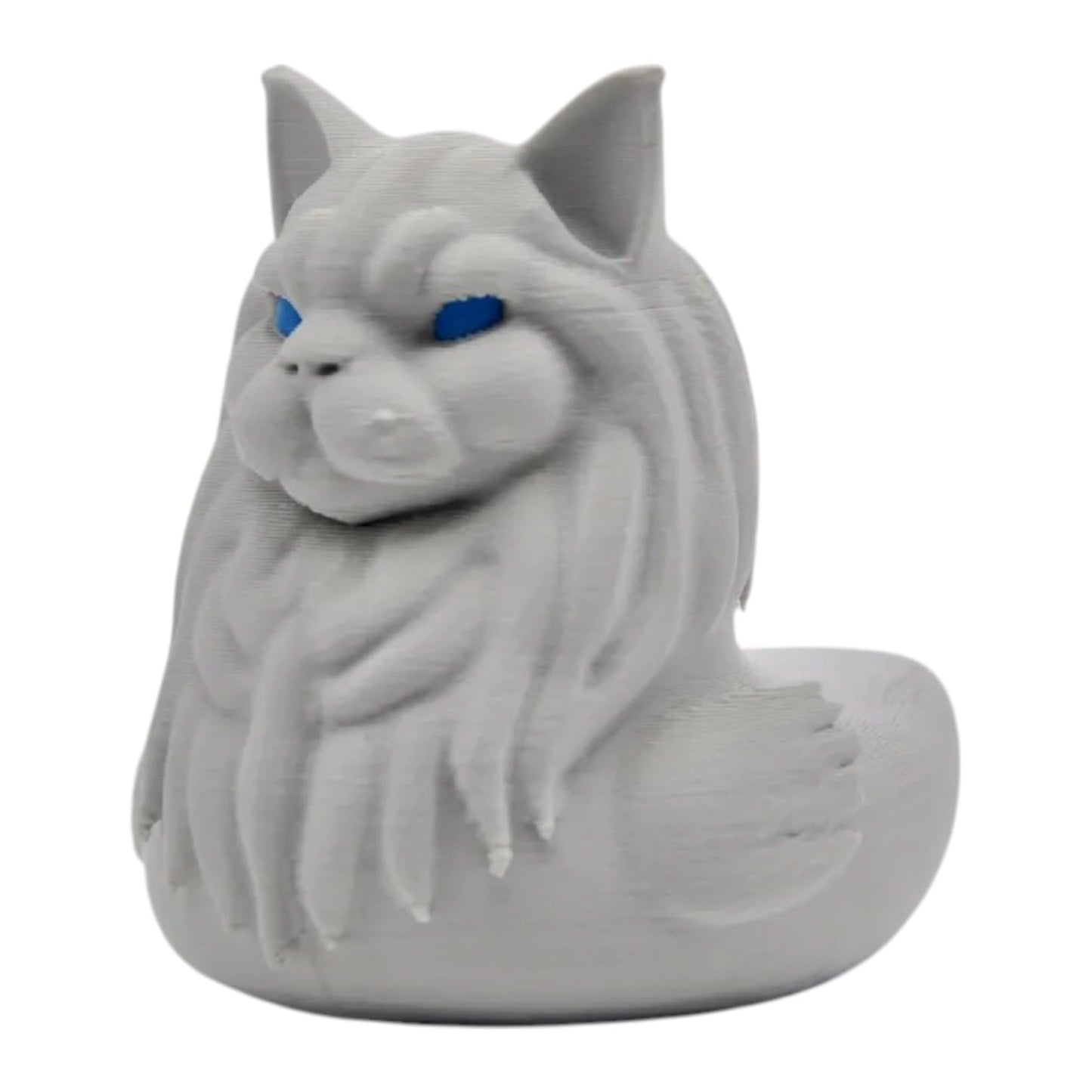 Maine Coon Cat Duck Figurine – Unique Hybrid Cat & Duck Collectible – Quirky Desk, Bookshelf & Car Dashboard Decor – 3D Printed in Canada
