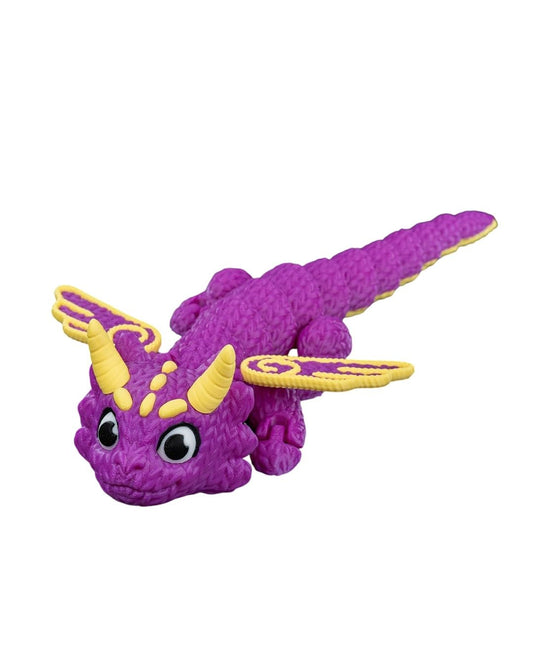 The Threadbinder Knitted-Texture Dragon Figurine – Articulated Fidget Sculpture with Yarn-Like Detail and Cute Fantasy Wings – 3D Printed in Canada