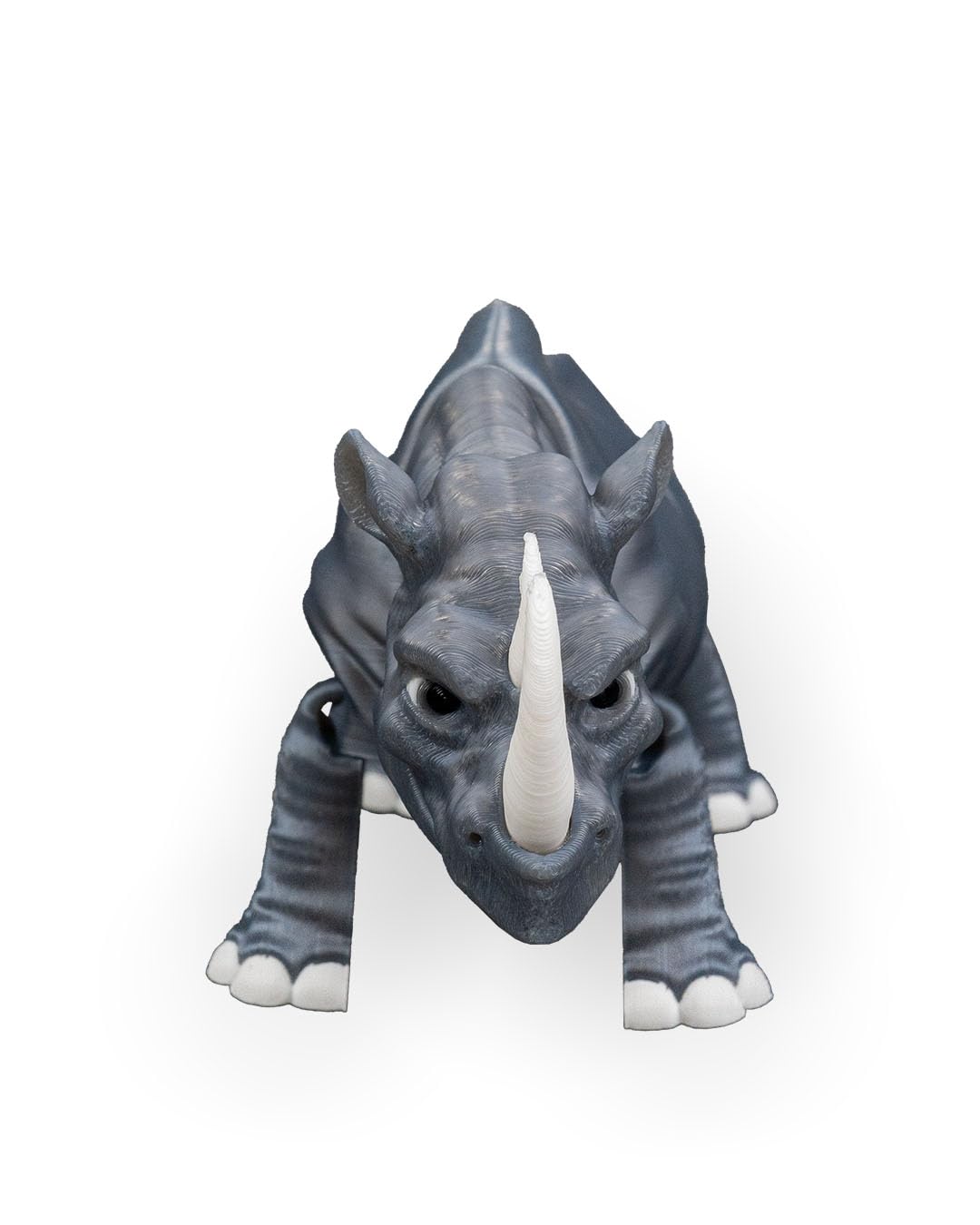 Articulated Rhinoceros Figurine – Jungle Desk Fidget for Teens & Adults – Stress Relief & Collectible – 3D Printed in Canada