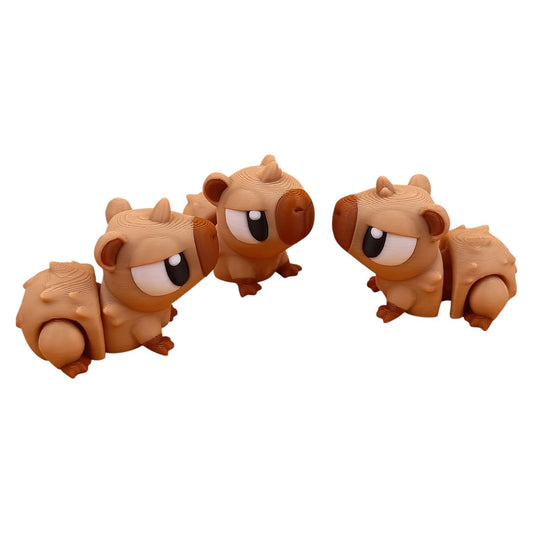 5-Pack Mini Capybara Figurines – Articulated Desk Pet Rodents, Collectible Pocket Animals, Fidget Toys for Teens & Adults – 2 Inch Poseable Figures – 3D Printed in Canada