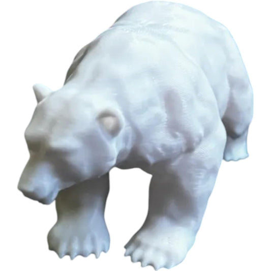 Polar Bear Figurine – Arctic Wildlife Animal Sculpture for Shelf, Desk or Diorama Display – 3D Printed in Canada
