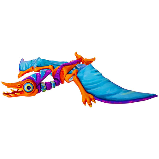Twisty Creepy Pterosaur – Articulated Action Figure Statues Fantasy Dino-Bird Hybrid with Vibrant Wings & Expressive Face, Poseable Prehistoric Figurine – 3D Printed in Canada