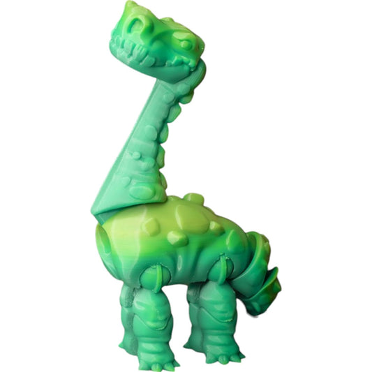 Articulated Dinosaur Figurine – Poseable Print-in-Place Brontosaurus-Inspired Model for Display, Fidgeting & DIY Painting – 3D Printed in Canada