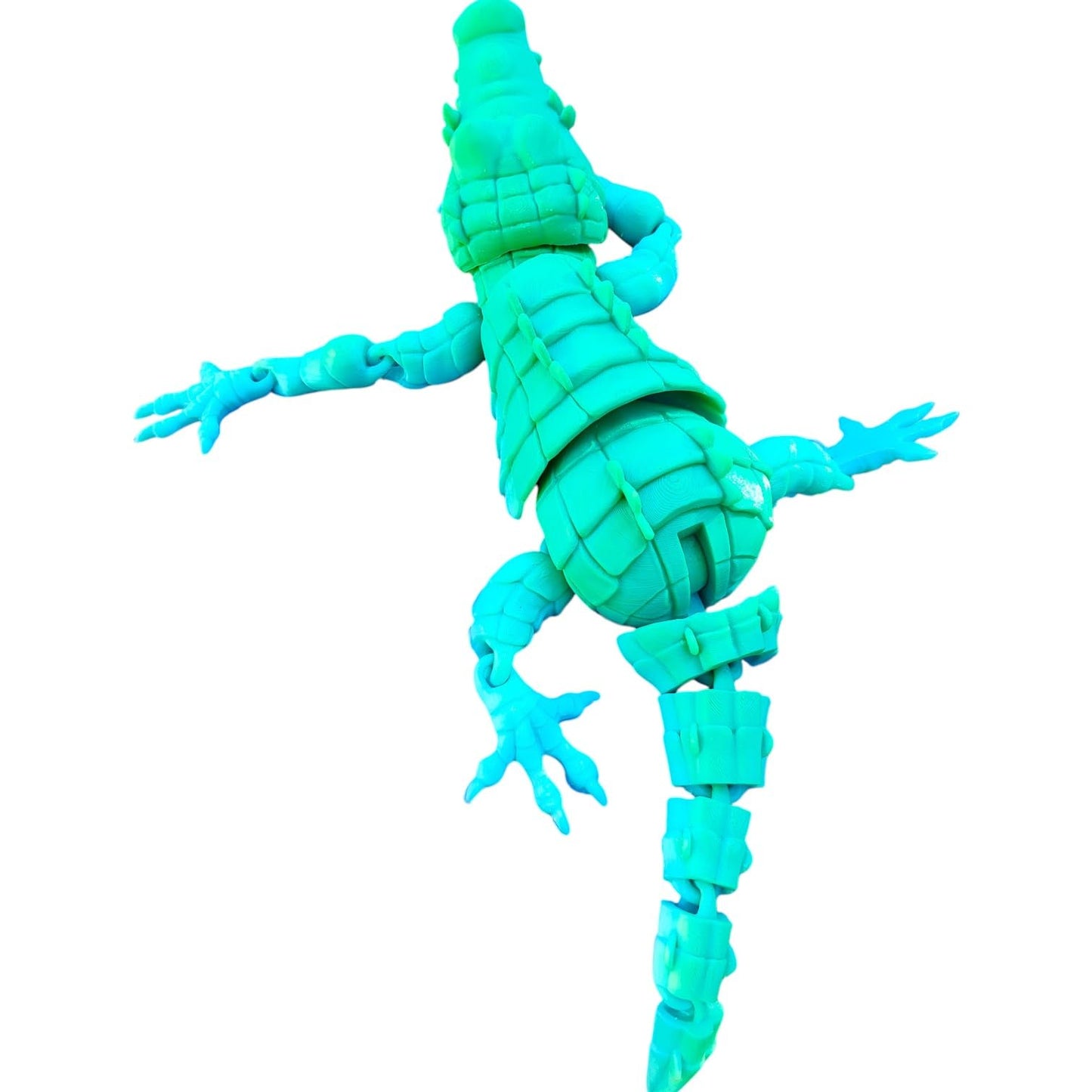 Articulated Cute Crocodile Figurine – Poseable Jungle Reptile Model for Display, Collecting & DIY Painting – 3D Printed in Canada