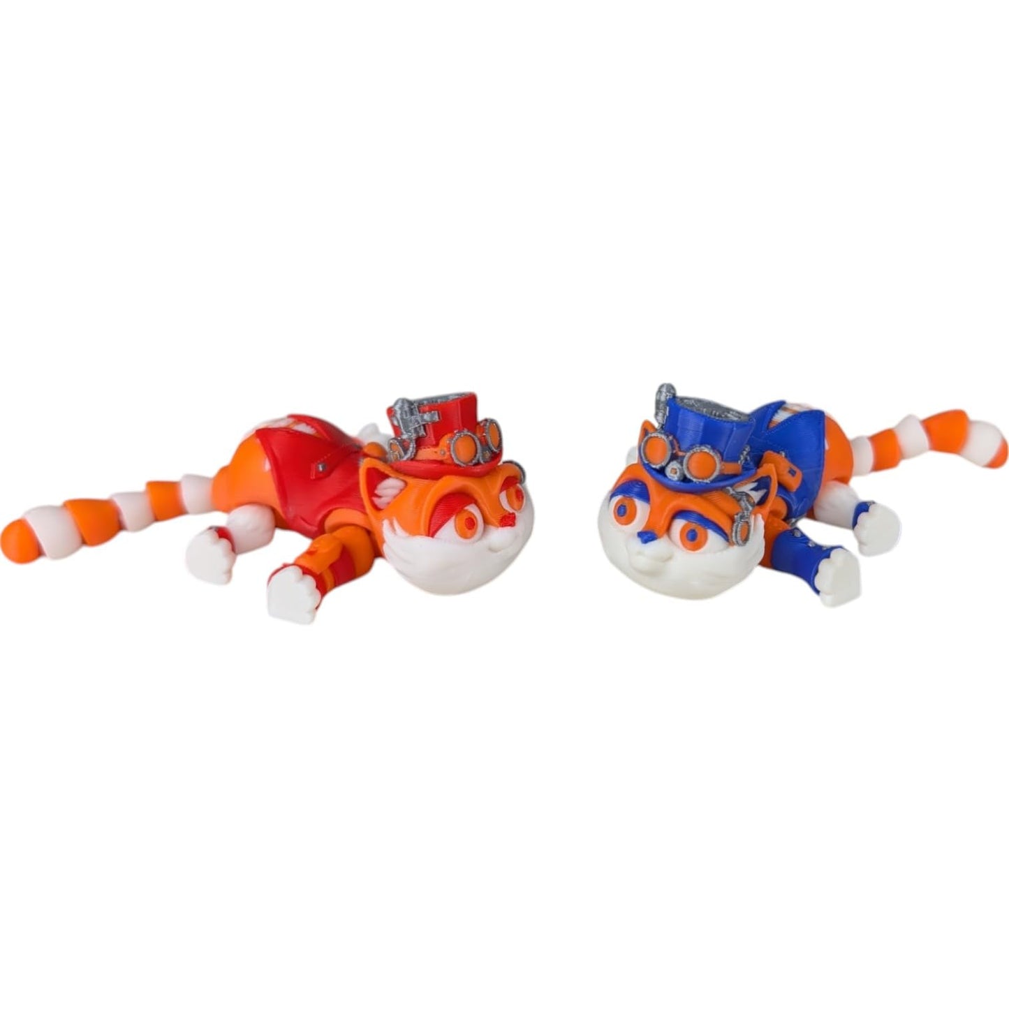 3DCENTRAL.CA Steampunk Cat Figurine – Movable Desk Toy for Stress Relief, Focus, Anxiety, ADHD – Collectible Sensory Tool for Teens and Adults – 3D Printed in Canada