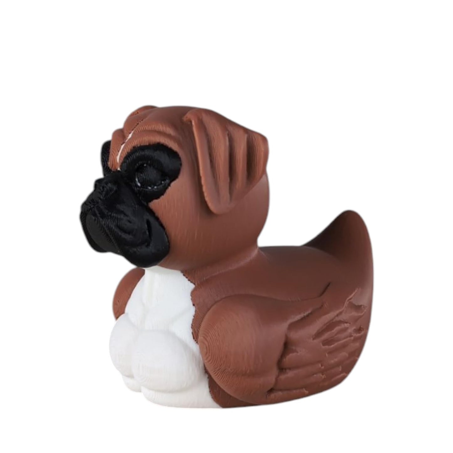 Boxer Dog Duck Figurine - Funny Collectible Ducks for Jeeps, Dashboard Décor, Duck Duck Gift - Car Duck Ornament for Cruise Ship Hiding - Boxer Puppy Rubber Duck – 3D Printed in Canada