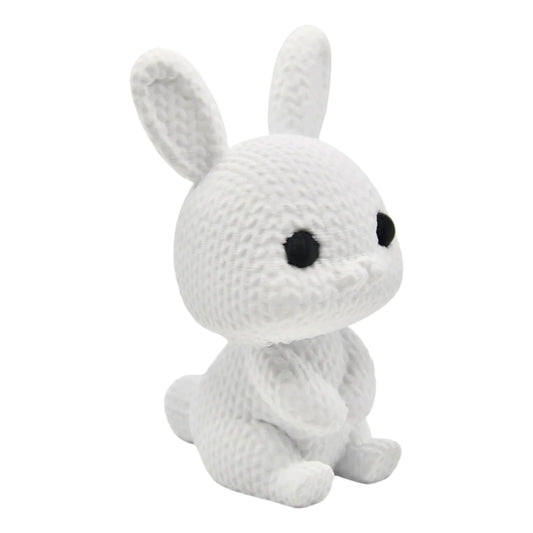 Knitted Easter Bunny Figurine – Cozy Textured Rabbit Sculpture with Faux-Stitched Look for Spring or Year-Round Decor – 3D Printed in Canada