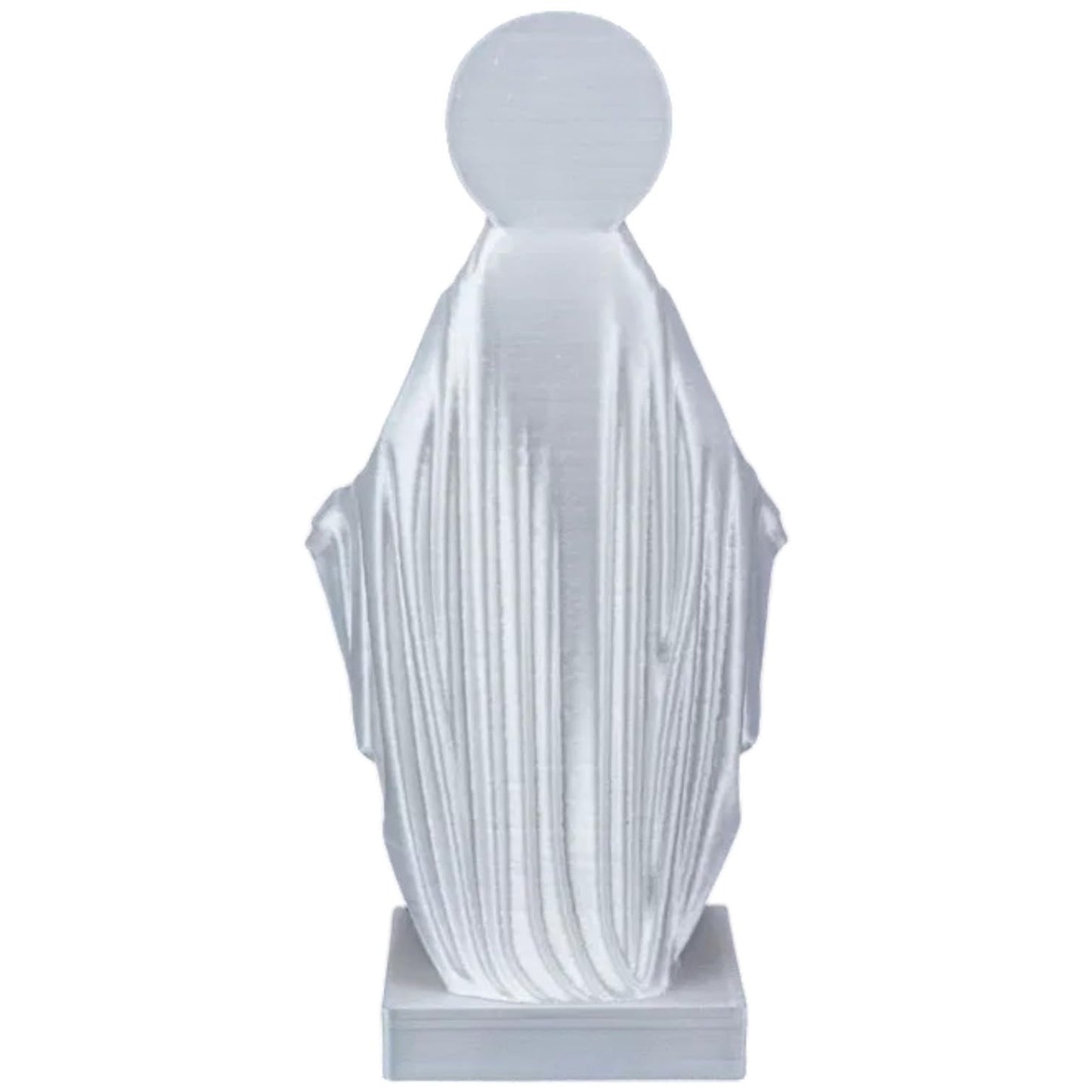 Holy Mary Statue – Minimalist Geometric Virgin Mary Sculpture with Halo for Altar, Prayer Corner or Gift Décor – 3D Printed in Canada