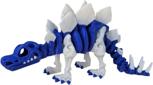 Articulated Skeleton Stegosaurus Figurine – Frostbite Abyss – Prehistoric Collectible & Stress Relief Toy for Teens & Adults – 3D Printed in Canada