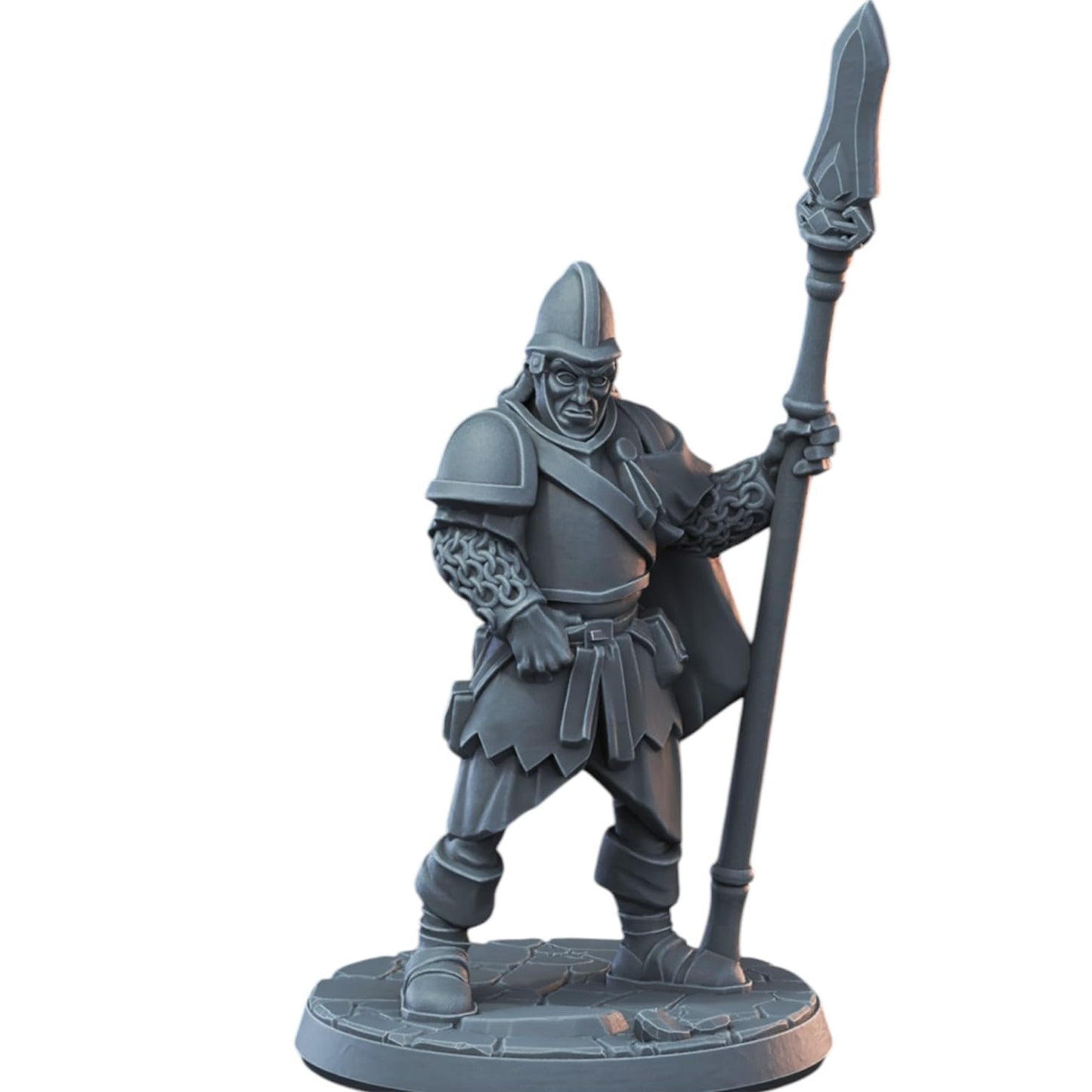 Fantasy Guard Spearman Miniature for Tabletop RPG, Wargaming & Display – Armored Medieval Soldier Figure for Painting & Collectors – 3D Printed in Canada