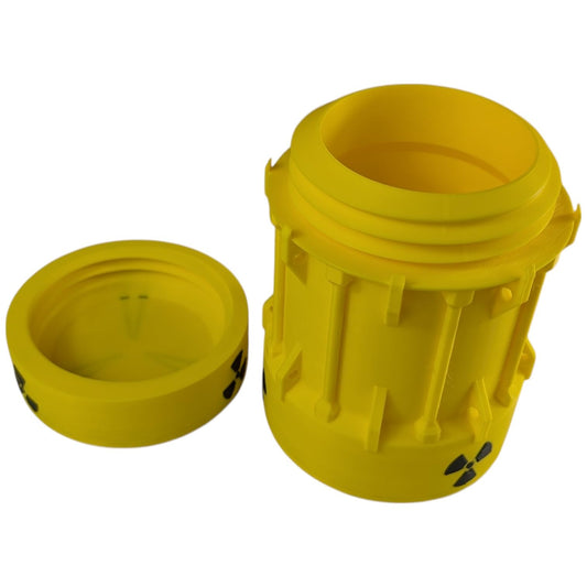Radioactive Waste Barrel Stash Container – Mini Nuclear Cask Storage Jar with Lid for Coins, Cables & Small Items – Novelty Organizer – 3D Printed in Canada