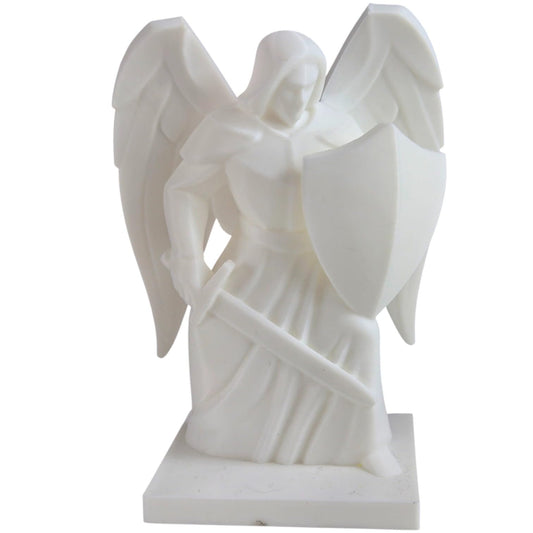 Archangel Michael Statue – Geometric Warrior Angel with Sword and Shield for Altar, Protection Décor or Faith-Based Display – 3D Printed in Canada