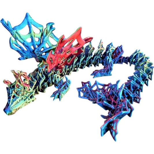 Wickedwing Dragon Figurine – Articulated Fantasy Skeleton Dragon with Wing Detail – 3D Printed in Canada