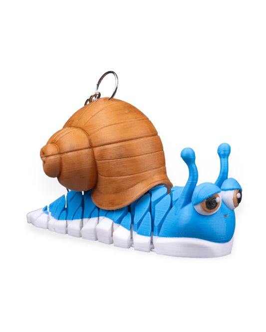 Abigail the Snail Articulated Fidget Keychain – Cute Eyed Snail Companion for Teens & Adults – 3D Printed in Canada