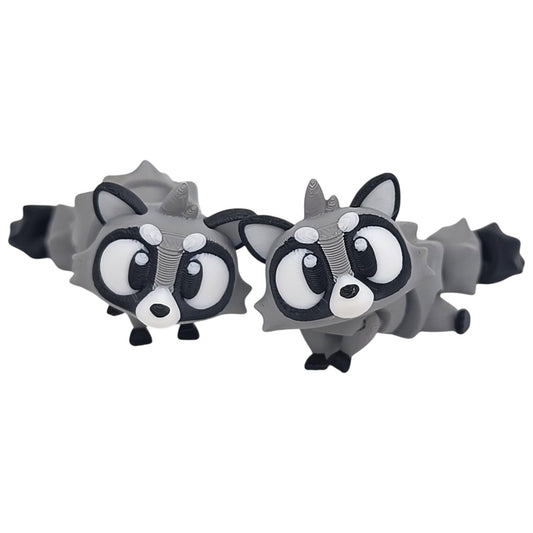 5-Pack Mini Raccoon Figurines – Articulated Desk Pets, Poseable Fidget Toys, Collectible Mystery Animals – 2 Inch Pocket Pets – 3D Printed in Canada