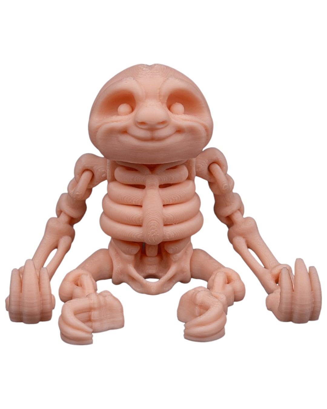 Poseable Skeleton Sloth Figurine – Articulated Creepy Cute Desk Buddy & Halloween Fidget Décor for Teens & Adults – 3D Printed in Canada