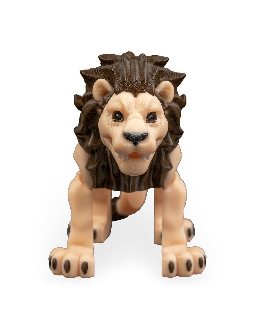 Articulated Savannah Lion Figurine – Desk Fidget for Teens & Adults – Stress Relief & Collectible – 3D Printed in Canada
