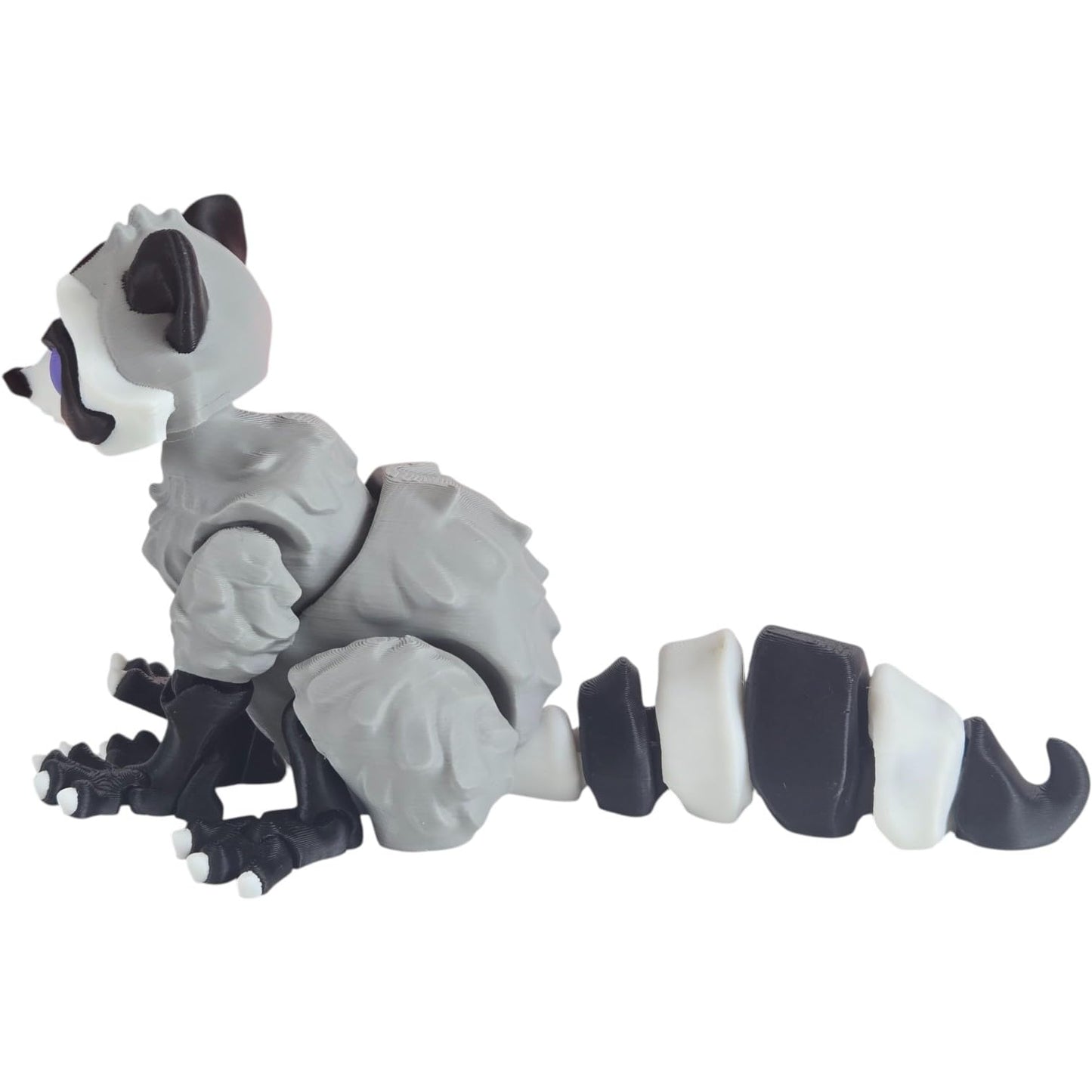 Articulated Twisty Raccoon Figurine – Gothic Fantasy Woodland Collectible for Teens & Adults – Poseable Desk Display – 3D Printed in Canada