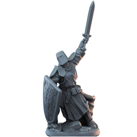 Armored Knight Fantasy Miniature Figurine for Wargaming – Heroic Medieval Warrior with Sword and Shield – 3D Printed in Canada
