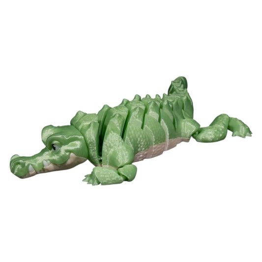 Articulated Alligator Figurine – Swamp-Themed Desk Fidget for Teens & Adults – Reptile Collectible & Stress Relief Toy – 3D Printed in Canada