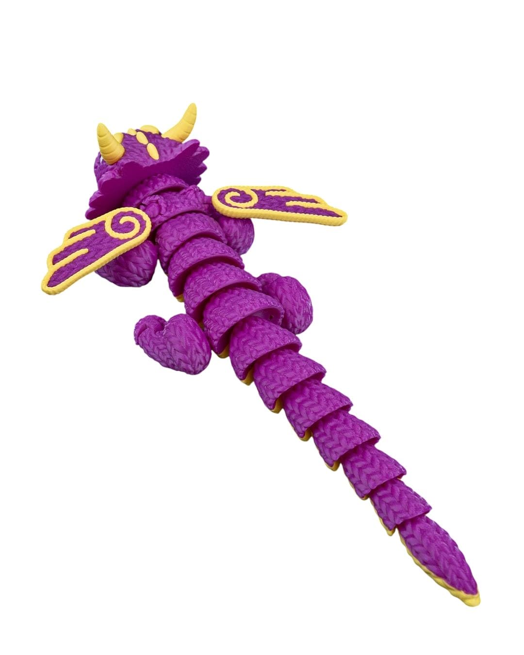 The Threadbinder Knitted-Texture Dragon Figurine – Articulated Fidget Sculpture with Yarn-Like Detail and Cute Fantasy Wings – 3D Printed in Canada