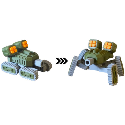 Tread Walker Mech Model Kit by Kitcrafters – 19 Parts with 16 Movable Joints – Mini Articulated Robot for Display & Collectors – 3D Printed in Canada