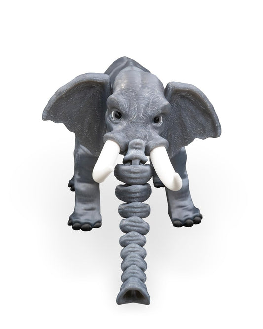 Articulated Elephant Figurine – Safari Desk Fidget for Teens & Adults – Stress Relief & Collectible – 3D Printed in Canada
