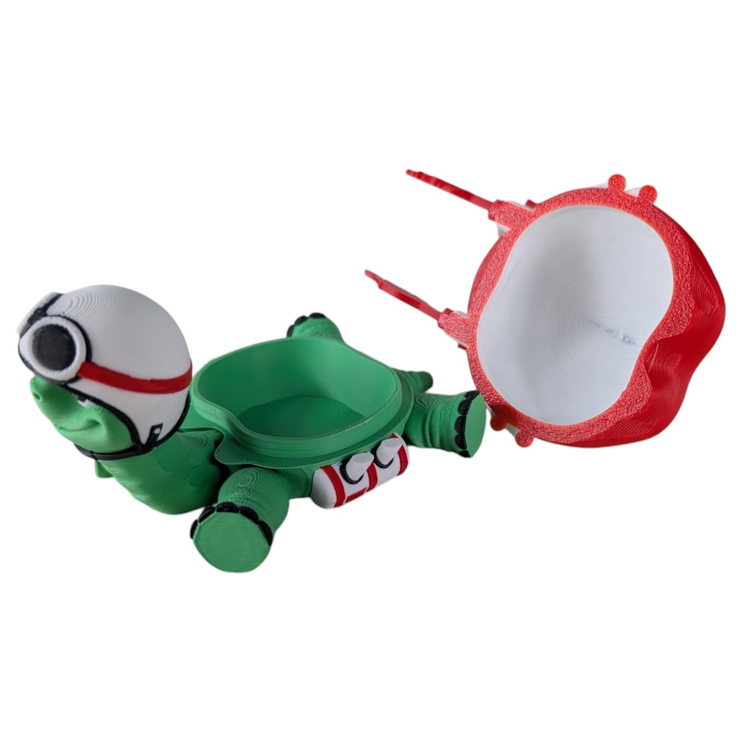 Articulated Racing Tortoise Figurine – Speed-Themed Desk Fidget for Teens & Adults – Stress Relief & Collectible – 3D Printed in Canada