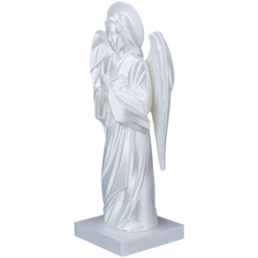 Holy Angel Statue – Minimalist Geometric Angel Sculpture with Halo and Wings for Home, Memorial or Prayer Décor – 3D Printed in Canada