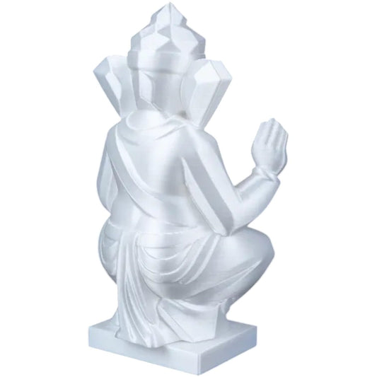 Ganesha Statue – Minimalist Geometric Hindu Deity Sculpture for Altar, Meditation or Home Décor – 3D Printed Spiritual Display for Teens and Adults – 3D Printed in Canada