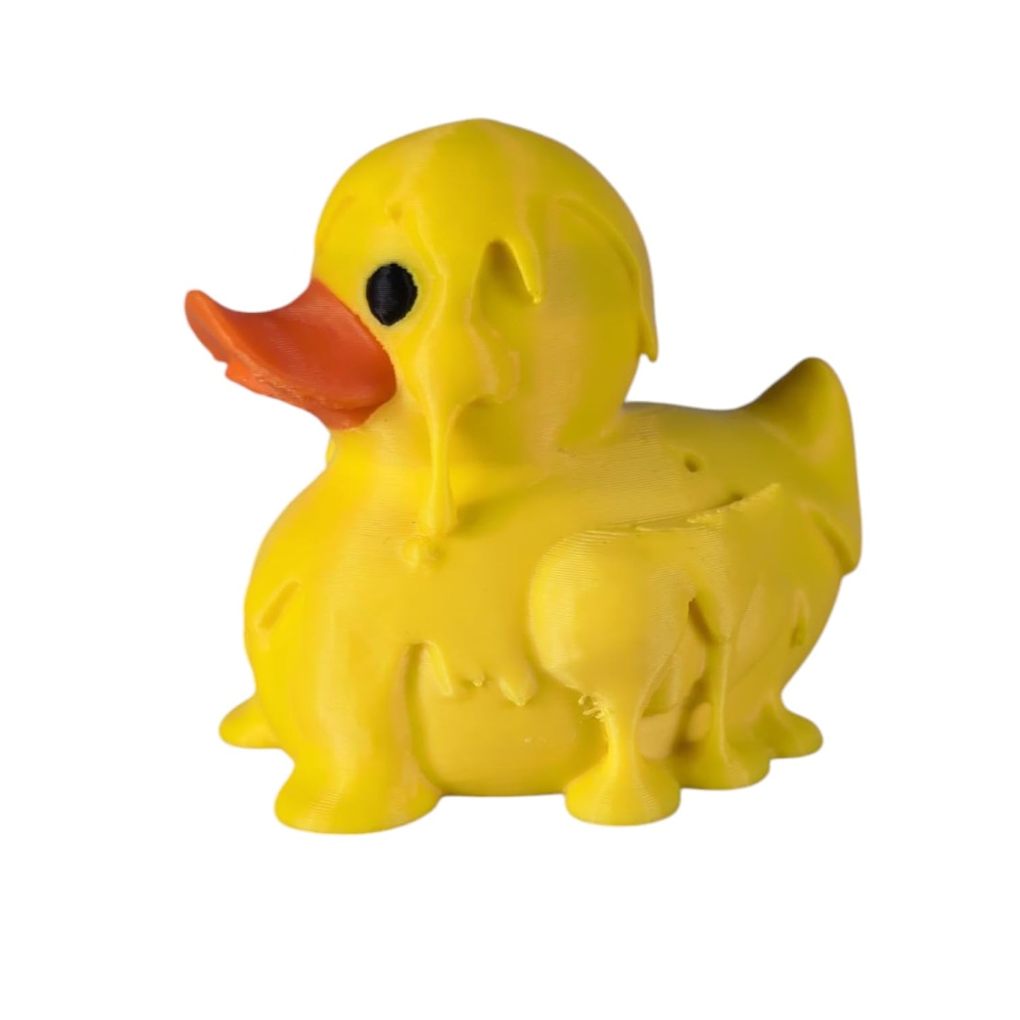 Melting Duck Figurine - Quirky Rubber Duck Collectible - PLA Desk Decor - Surreal Duck Gift - Ducks for Jeeps - Yellow Duck Toy - 3D Printed in Canada