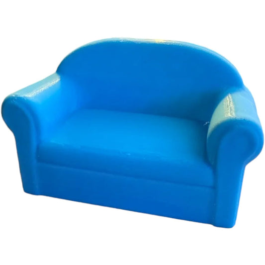 Mini Leather-Style Couch – Classic Dollhouse Sofa or Diorama Prop – 3D Printed in Canada